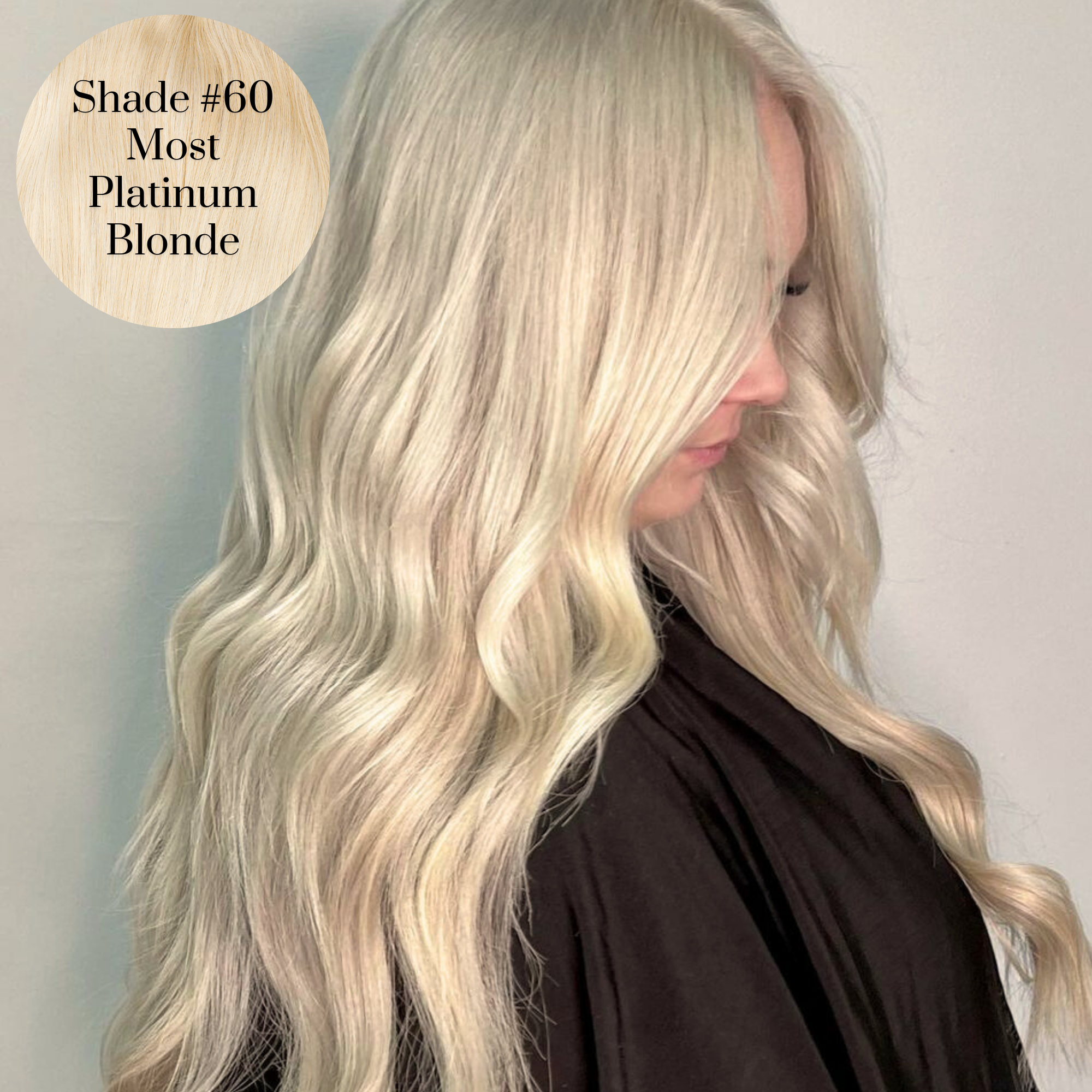 #60 Most Platinum Blonde Ultra Narrow Clip In Hair Extension